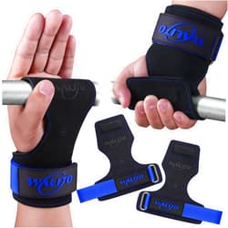 WALITO Wrist Straps for Weightlifting - Double Layer Leather Lifting Straps for Gym Deadlift and Powerlifting, with Adjustable Neoprene Padded Wrist Wraps for Men/Women Weight Lifting