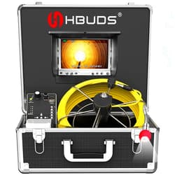 HBUDS Pipe Pipeline Inspection Camera, Drain Sewer Industrial Endoscope HBUDS Waterproof IP68 Snake Video System with 7 Inch LCD Monitor 1000TVL Camera
