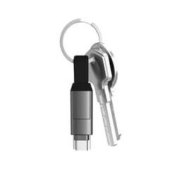 inCharge 6 - The Six-in-One Swiss Army Knife of Cables, Portable Keyring Compatible with Apple iPhone/USB/USB-C/Micro USB Cable for All of Your Devices (Mercury Grey)