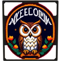 Artxfovy Stamped Cross Stitch Kits Beginners Full Range of Embroidery Starter Kits for Adults Printed Cross Stitching DIY Needlepoint Kit 11CT -Owl Welcome 17.7x17.7 inch