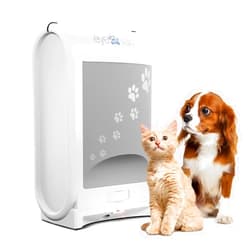 EYE-VAC EyeVac Pet Touchless Vacuum Automatic Dustpan - Ultra Fast & Powerful - Great for Sweeping Cat Dog Pet Hair Food Dirt Kitchen, Corded Canister Vacuum, Bagless, Automatic Sensors, 1400 Watt (White)
