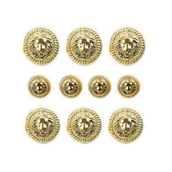 AUEAR, 30 Pieces Gold Vintage Antique Metal Blazer Button Lion Head Buttons for Suits Sport Coat Uniform Jacket 2 Sizes