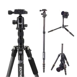 YESSBON ZOMEI Carbon Fiber Q666C Tripod Heavy Duty Lightweight Travel with 360 Degree Ball Head Compact for Canon Sony, Nikon, Samsung, Panasonic, Olympus, Kodak, Fuji, Cameras and DSLR