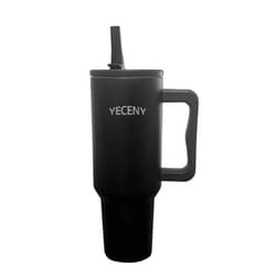 Yeceny 40oz Tumber with Hadle &Straw l Cupholder Compatible for Travel l Insulate Stainless Steel Cup l Leak Resistant l Twist On 3-Way Lid