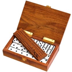 Alex Cramer Company Alex Cramer Double 6 Spinner Dominoes Set with Spinners. Deluxe Dominos Set in American Made Luxury Walnut Case