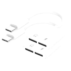 Belcompany [MFi Certified] 2Pack USB C to USB C Headphone and Charger Adapter for iPhone 15,Dual USB C AUX + Charger Dongle Splitter Adapter Compatible with iPhone 15/15Plus/15Pro/15Pro Max Support Call+Charging