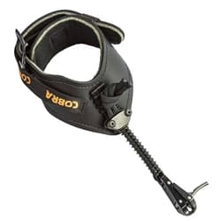 Cobra Archery Maverick Bow Hunting Release - New Pinch to Close Head Design - Soft Padded Leather Buckle Wrist Strap - Unique Adjustable Spring Lanyard Connection - Made in USA