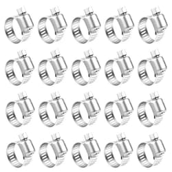 LOKMAN Hose Clamp, 20 Pack Stainless Steel Adjustable 6-12mm Size Range Worm Gear Fuel Line Clamp for Plumbing, Automotive And Mechanical Application