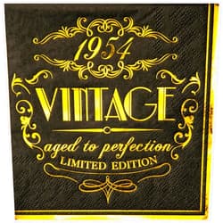 Crisky 70th Birthday Napkins for Men 70th Birthday Table Decorations Black Gold Vintage 1954 Beverage Dessert Cake Table Decorations Party Supplies 50 Count, 3-ply