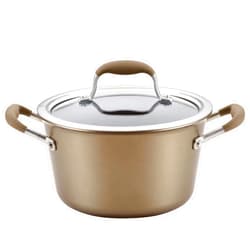 Anolon Advanced Home Hard-Anodized Nonstick Tapered Sauce Pan/Saucepot, 4.5-Quart (Bronze)