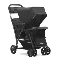 Joovy Caboose Too Ultralight Graphite Stand-On Double Stroller with Universal Car Seat Adapter, 3-Way Reclining Seats, Option to Use Rear Seat, Bench Seat, or Standing Platform