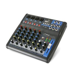 Pyle Professional Audio Mixer Sound Board Console - Desk System Interface with 6 Channel, USB, Bluetooth, Digital MP3 Computer Input, 48V Phantom Power, FX16 Bit DSP- PMXU63BT , Black