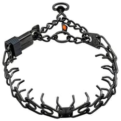 Herm Sprenger Black Stainless Steel Dog Collar with Short Links and Quick Release ClicLock Buckle Made in Germany (20in x 3.0mm (Neck Size up to 16-17in)