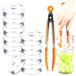 Artcome 10-Pack Glass Fermentation Weights with Easy Grip Handle and Unique Texture Design for Large Wide Mouth Mason Jars