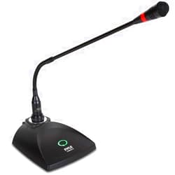 Pyle Desktop Gooseneck Wired Microphone System - Table Mounted Corded Voice Condenser Mic with Pop Filter - XLR to 1/4'' Sound Cord - for Karaoke, Conference, Studio Audio Recording - Pyle PDMIKC5 Black