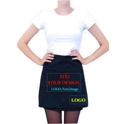 Shmimy Personalized Custom Waist Apron For Men Women Kitchen Cooking Aprons Customized with Pockets Name Text Logo Picture