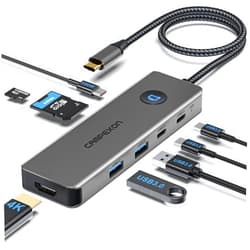 CAMPEXON USB C HUB 8 in 1, USBC HUB Multiport Adapter with 4K HDMI, 5Gbps 2*USB-A 3.0, 2*USB-C 3.0-Data Port, PD 100W & SD/TF Card Reader, Dongle HDMI Adapter for MacBook Pro Air/Laptops/Dell XPS/iPad