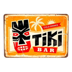 AOYEGO Tiki Bar Tin Sign,Cold Drinks Here Vintage Metal Tin Signs for Cafes Bars Pubs Shop Wall Decorative Funny Retro Signs for Men Women 8x12 Inch