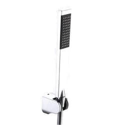 KES Brass Shower Head Hand-Held Shower Wand Handheld Shower Head with 1.5-Meter Long Hose Square Style Handheld Shower Holder for Bathroom Showering System Contemporary Polished Chrome, LP135-CH