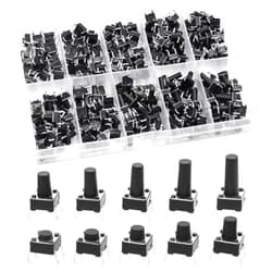 OuYteu QTEATAK 200 Pcs 10 Value 4 Pins 6 x 6mm Micro Momentary Tact Tactile Push Button Switch Assortment Kit