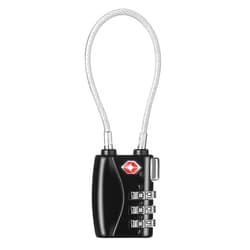 ZHEGE TSA Approved Luggage Locks, 3 Digit Cable Lock for Travel Baggage, Suitcase, Gym Lockers (Black)