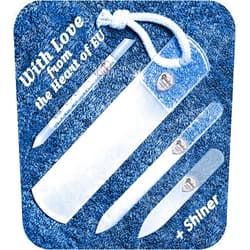 GLADZY Czech Glass Nail File Set - Multifunctional Nano Glass Nail Shiner Buffer, Callus Remover Foot Rasp, Glass Cuticle Pusher Manicure Stick, Etched Surface, Professional Nail Care Tool, Made in EU