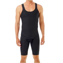 Underworks Mens Compression Bodysuit Shaper - Girdle for Gynecomastia Belly Fat and Thighs