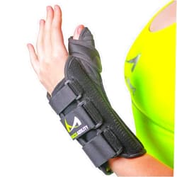 BraceAbility Wrist and Thumb Spica Splint - De Quervain's Tenosynovitis Long Forearm Cast Stabilizer for Tendonitis, Sprains, Thumb Brace for Arthritis Pain and Support - (S Right Hand)