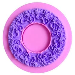 JALLRATO Round Garland Shape 3D Cake Mold Cookware Cake Decorating Fondant Soap Mold,Pink