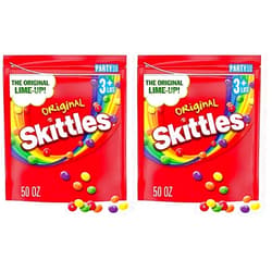 SKITTLES Original Chewy Candy, Party Size, 50 oz Bag (Pack of 2)