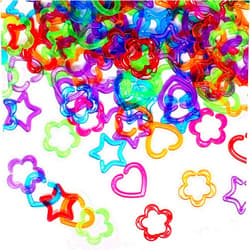 Tribello Rainbow Plastic Chain Links for Kids - Transparent Colored Geo Links - 144 pcs Linking Geometric Shapes for DIY Kids Learning Toys, Color Sorting, Shape Recognition for Classroom, Preschool