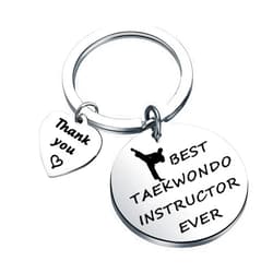 PLITI Taewkondo Gift Taekwondo Instructor Appreciation Gift Best Taekwondo Instructor Ever Keychain Martial Arts Gift