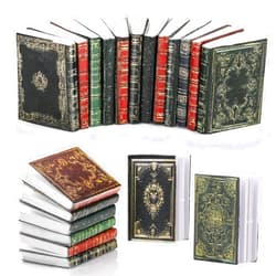 Molain Miniatures Dollhouse Books, 1:12 Scale Mini Books, Model Decoration for Dollhouse Accessories Boys and Girls Play Entertainment Supplies (12 Pcs)