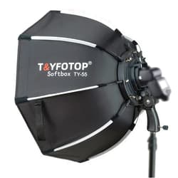 T&YFOTOP 26 inches/65 Centimeters Octagonal Softbox with S-Type Bracket Mount, Carrying Case Compatible with Camera Flash Speedlites TT560 NW561 NW565 NW625 NW635 NW670 750II, etc (65cm softbox)