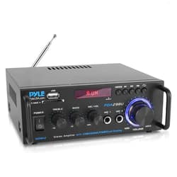 Pyle Wireless Bluetooth Stereo Power Amplifier - 200W 2 Channel Audio Stereo Receiver USA Warranty w/RCA, USB, SD, MIC in, FM Radio, for Home Theater Entertainment via RCA, Studio Use - Pyle PDA29BU