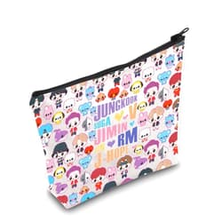 LEVLO Korean Group Army Cosmetic Make Up Bag K-pop Army Members Fans Gift Army Members Name Makeup Zipper Pouch Bag For Women
