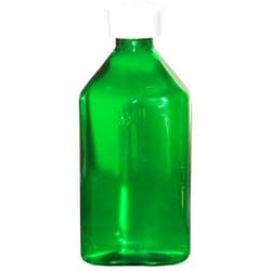 BioRx Laboratories Pharmacy Oval Bottle Green 8 oz with CR Caps Included (QTY. 6) - Prescription Pharmacy Bottle, Pharmacy Container, Prescription Plastic Container by Sponix