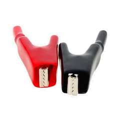 Heyiarbeit 2Pcs 50A Heavy-Duty Insulated Alligator Clips Battery Electrical Test Clips for Car Auto Vehicle Boat, Red Black