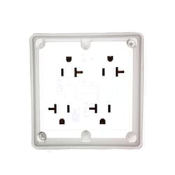 Leviton 21254-W 20 Amp, 125 Volt, Industrial Series Extra Heavy Duty Grade, 4-In-1 Receptacle, Straight Blade, Grounding, White