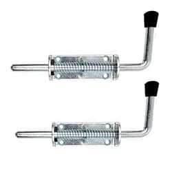Deergo 2 Pack 8.8 Inch Spring Loaded Latch Pin, Heavy Duty Spring Loaded Barrel Bolt Latch Pin for Door Fence Trailer Garage (No Screws)