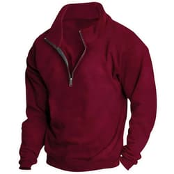 Muscularfit Heavyweight Zip Up Pullover Shirts for Men Long Sleeve Solid Quarter Zip Sweatshirts Lightweight Gym Athletic Top