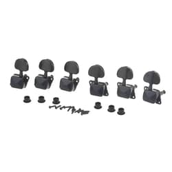 Musiclily Pro 3+3 Semi-closed Guitar Tuners String Tuning Pegs Keys Machine Heads Set for for Acoustic or Electric Guitar, Black