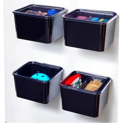 iDesign Storage Bin with Lid & Wall Mount Bracket, The Wallspace Collection – 12