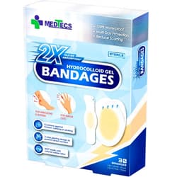 Medtecs Hydrocolloid Gel Bandage, Ellipse 20ct + Strip 10ct, Long-Lasting,Waterproof Adhesive for First Aid,Advanced Cushion for Blister Prevention & Wound Care,2X Fast Healing for Heel,Fingers & Toes