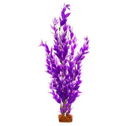 GloFish Plant Aquarium Décor, Purple and White Extra-Large, Fluorescent Under Blue LED Light