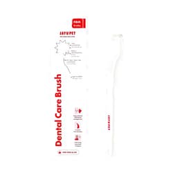 JAYU PET Dental Care Brush (Firm Bristles) - Resilient Toothbrush for Dog Tartar & Plaque Removal, Horizontal Head and S-Curved Body
