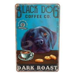 Gnelde Retro Metal Sign Labrador Retriever Dog Dark Roast Rustic Decor Vintage Tin Sign Home Kitchen Bar Cafe Club Cave Wall Decor Dog Tin Sign 8x12 Inch
