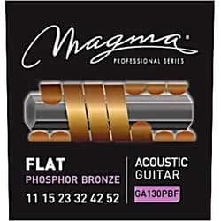 Magma - Light Acoustic Guitar Strings 11 - 52 Gauge Flat Phosphor Bronze Wound Acoustic String Set (.011