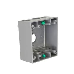 BELL 2-Gang Weatherproof Box, Seven 3/4 in. Threaded Outlets, Gray