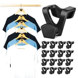 Smartor Clothes Hanger Connector Hooks 60 Pack, Closet Storage and Organization as Hangers Space Saving, Hanger Add on Hook as Closet Organizer, Stacking Hangers, Cascading Space Saver, Black